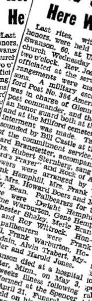 Herbert George Swanson on Sysoon