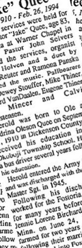 Herold Victor "Jake" Quee on Sysoon