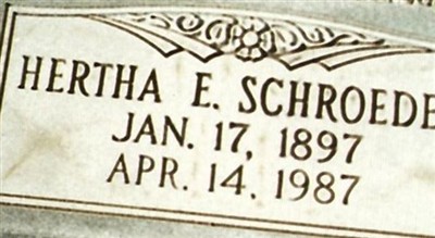 Hertha Elizabeth Audilet Schroeder on Sysoon