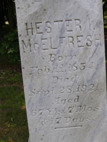 Hester I McElfresh on Sysoon