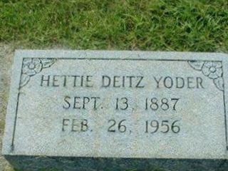 Hettie Deitz Deitz Yoder on Sysoon