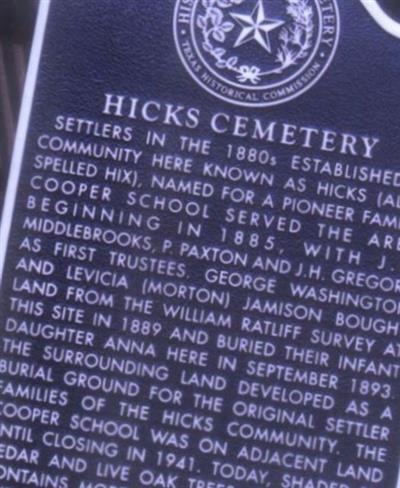 Hicks Cemetery on Sysoon