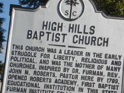 High Hills Baptist Church Cemetery on Sysoon