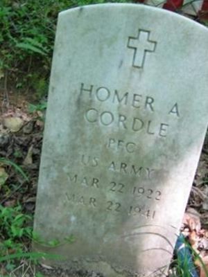 Homer A Cordle on Sysoon