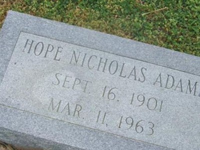Hope Nicholas Adams on Sysoon