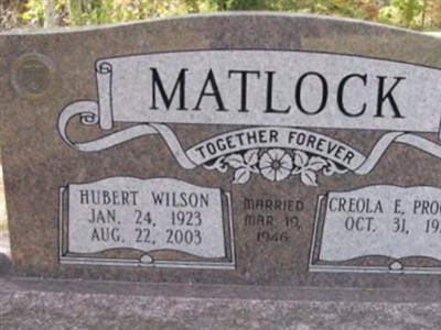 Hubert Wilson Matlock on Sysoon