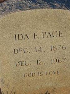 Ida F Page on Sysoon