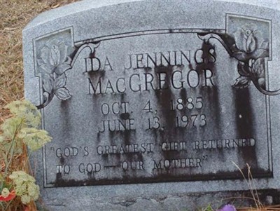 Ida Jennings MacGregor on Sysoon