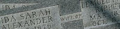 Ida Sarah Alexander Rippetoe on Sysoon
