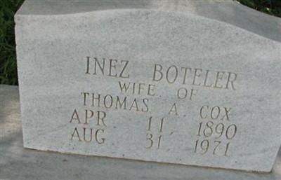 Inez Boteler Cox on Sysoon