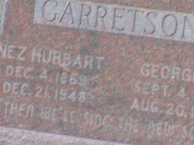 Inez Hubbart Garretson on Sysoon