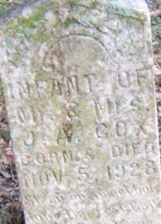 Infant Of Mr. & Mrs. James Ancil Cox on Sysoon