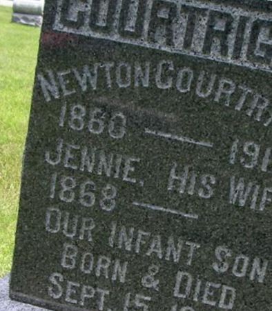 Infant son of N & J Courtright on Sysoon