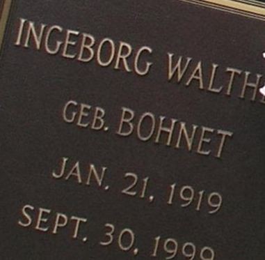 Ingeborg "Inge" Bohnet Walther on Sysoon