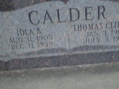 Iola B Calder on Sysoon