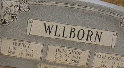 Irene Sloop Welborn on Sysoon