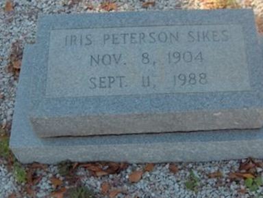 Iris Peterson Sikes on Sysoon