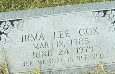 Irma Lee Cox on Sysoon