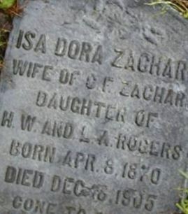 Isa Dora Rogers Zachary on Sysoon