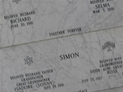 Isadore "Sonny" Simon on Sysoon