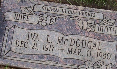 Iva L. McDougal on Sysoon