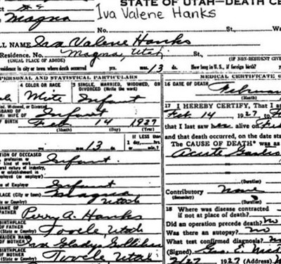 Iva Valene Hanks on Sysoon