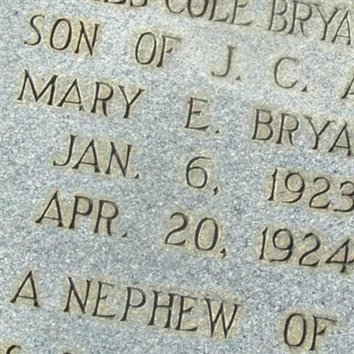 James Cole Bryant, Jr on Sysoon