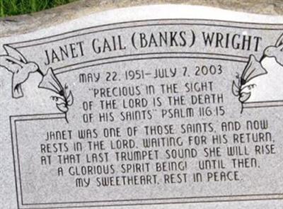 Janet Gail Banks Wright on Sysoon
