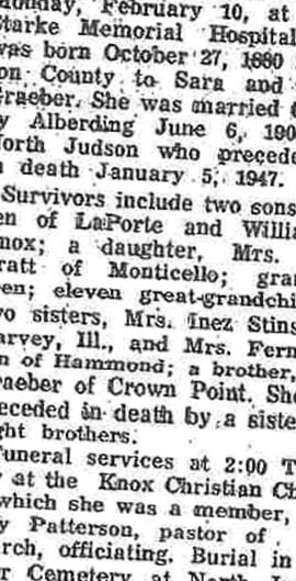 Janette Graeber Alberding on Sysoon