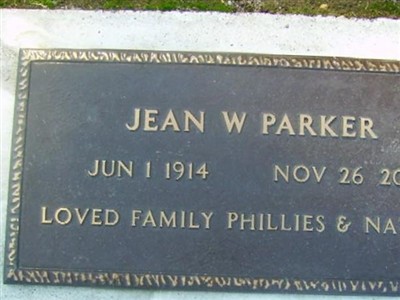 Jean W. Parker on Sysoon