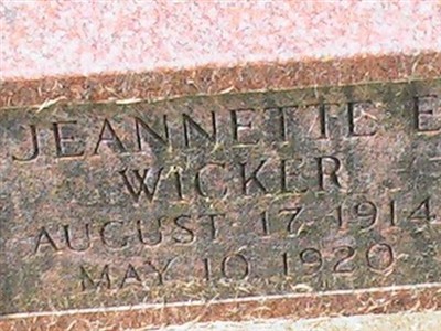 Jeannette E Wicker on Sysoon