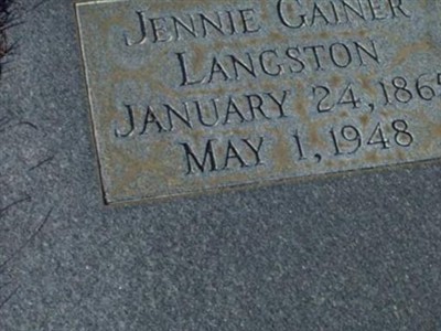 Jennie Gainer Langston on Sysoon