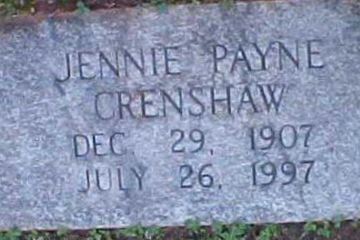 Jennie Payne Crenshaw on Sysoon