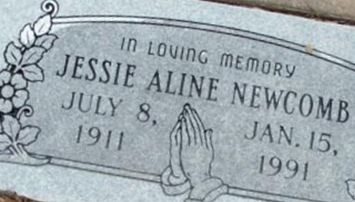 Jessie Aline Newcomb on Sysoon