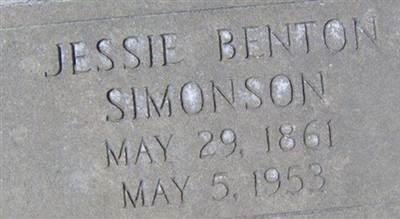 Jessie Benton Stoddard Simonson on Sysoon