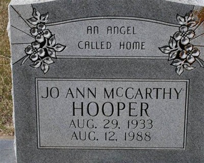 Jo Ann McCarthy Hooper on Sysoon