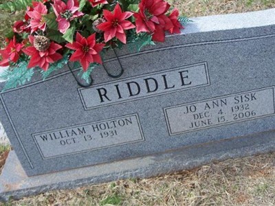 Jo Ann Sisk Riddle on Sysoon