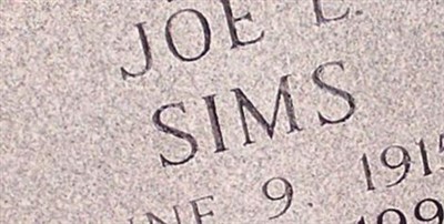 Joe E. Sims on Sysoon