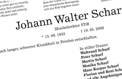 Johann Walter Scharf on Sysoon