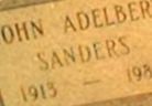 John Adelbert Sanders on Sysoon