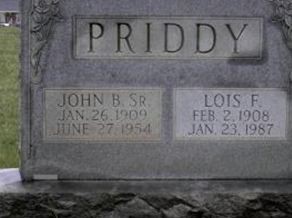 John B Priddy, Sr on Sysoon