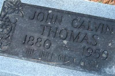 John Calvin Thomas, Find a grave on Sysoon John Calvin Thomas on Sysoon