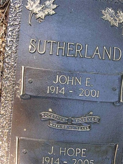 John E Sutherland on Sysoon