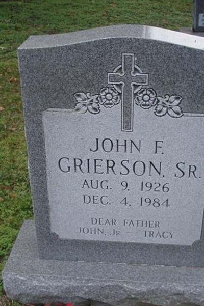 John F Grierson, Sr on Sysoon
