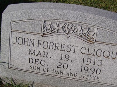 John Forrest Clicque, Find a grave on Sysoon John Forrest Clicque on Sysoon
