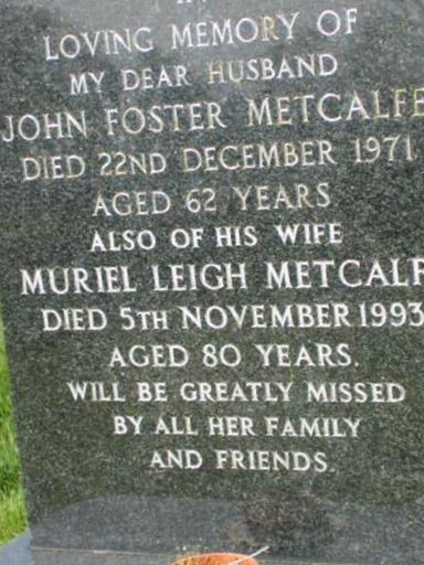 John Foster Metcalfe on Sysoon