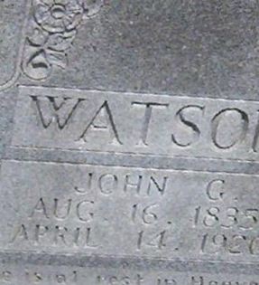 John G Watson on Sysoon