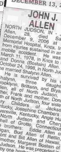 John J. Allen, Find a grave on Sysoon John J. Allen on Sysoon