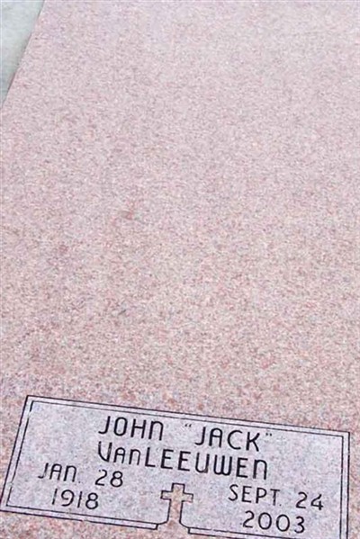 John J "Jack" VanLeeuwen on Sysoon