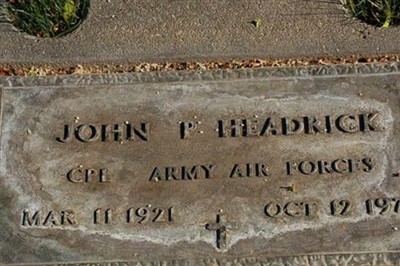 John (Jack) Paul Headrick on Sysoon